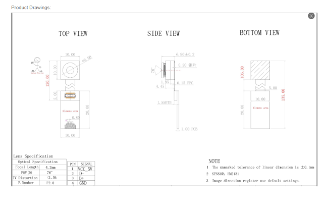 2MP HD 1080P Camera Module With FPC+PCB Board