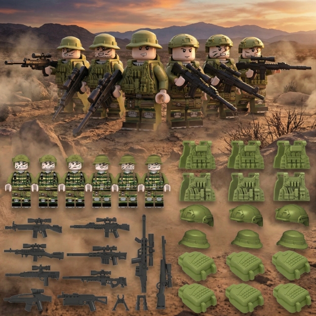 Desert-Tan Military Accessory Set - Army Action Figure