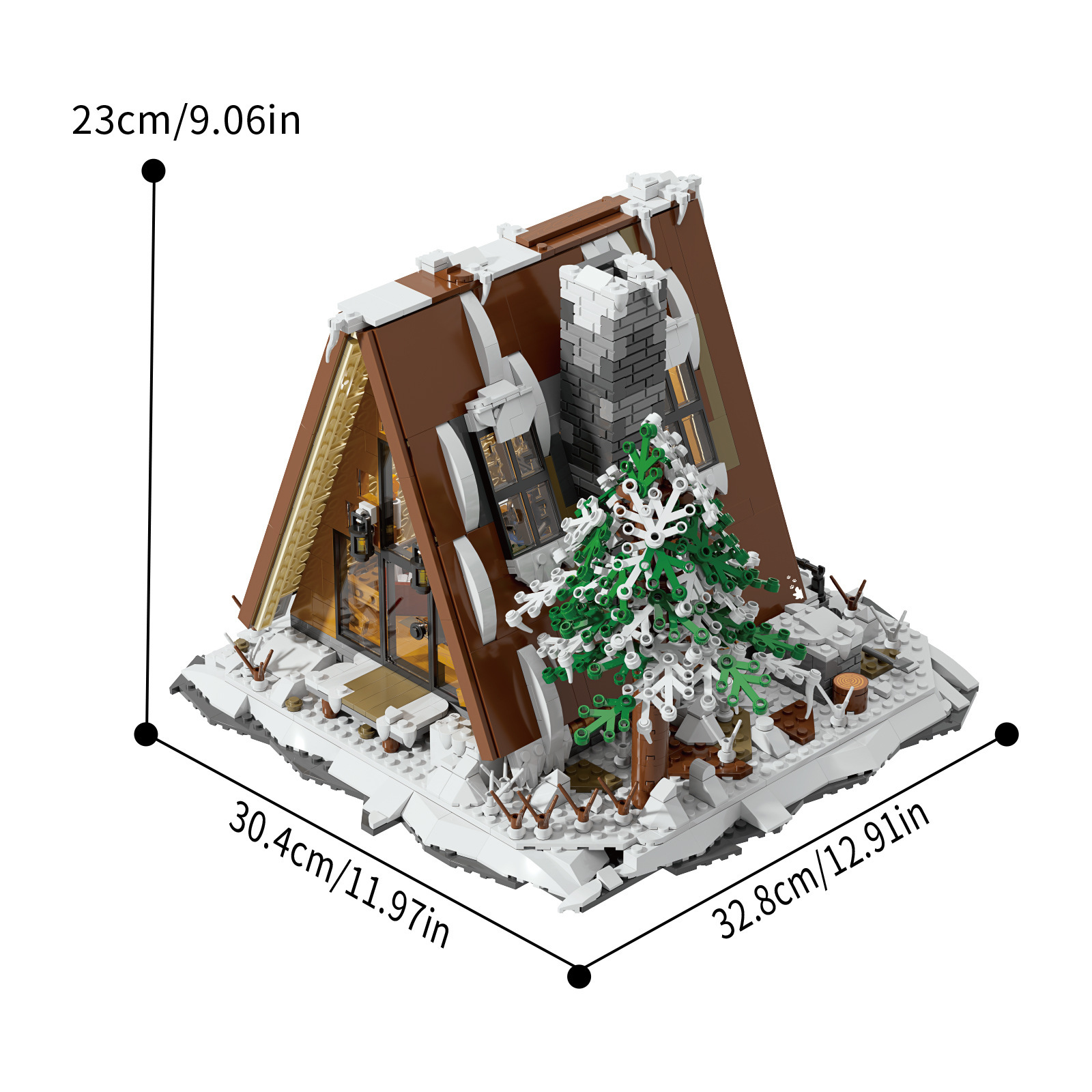 Creative Series Snowy A-Shape Cabin Adult Assembly Set-Detailed DIY Miniature House Model Kit-Ages 18+ Years - Gifts for Men & Women-SW02