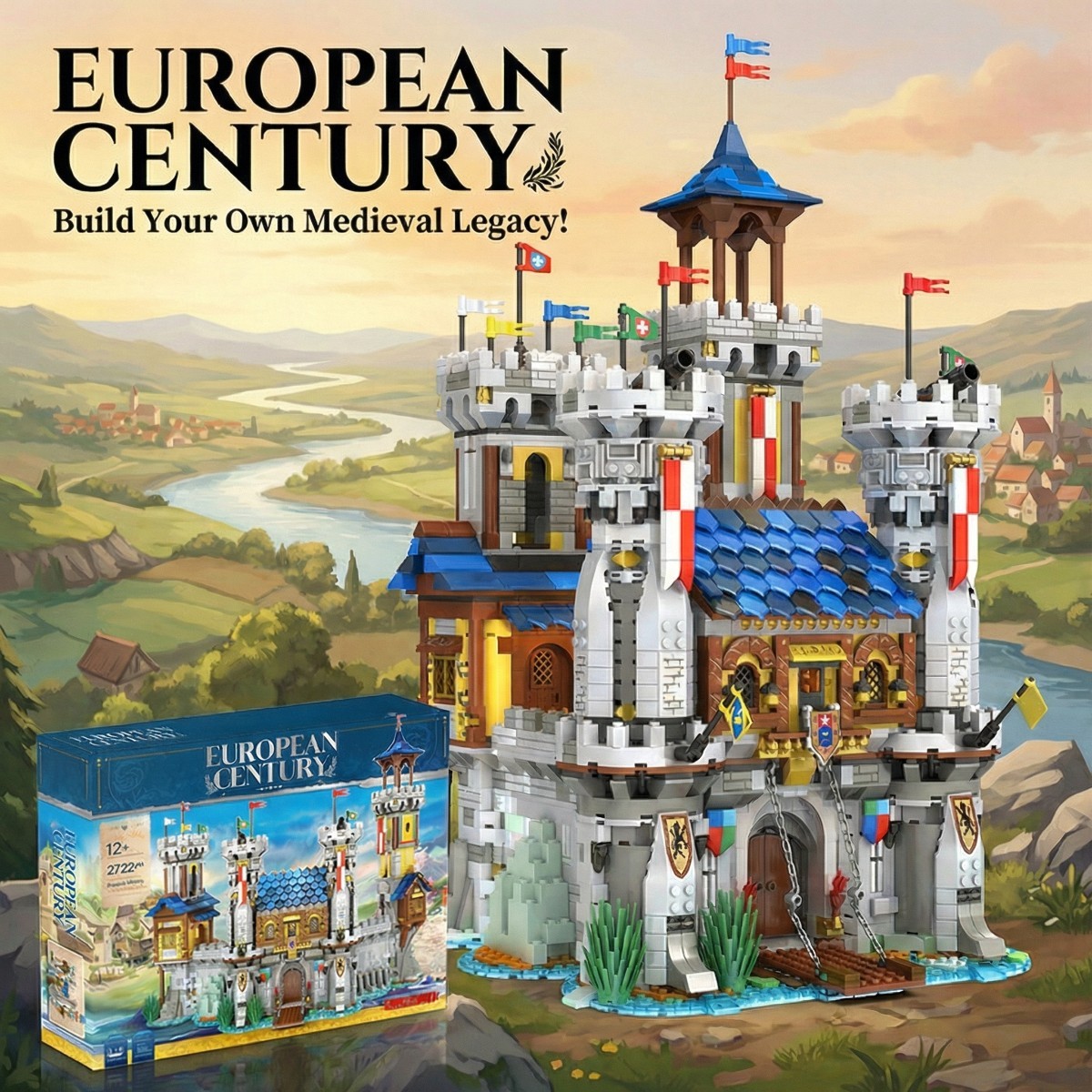 Medieval Castle Building Sets for Adults-Ideas House Model Toy Construction Set with LED Light-Collectible or Home Office Display-Gifts for Boys Girls Teens Women-CB02