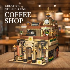 Cafe Lighting Building-Bricks Set - City Town Coffee House LED Light Modular Construction Building Model Sets 2987 Pcs for Adults and Teen-CJ07