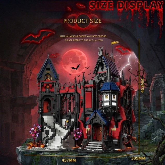 Goblin Castle-Haunted House Modular Buildings Set for Adults-Gothic Medieval Castle Architecture-Horror Haunted Mansion 2 in 1 Sets with Box-Nightmare Ideal Gifts for Christmas (3540 PCS)
