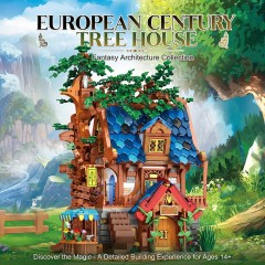 The Medieval Tree House Lighting Building Block Set-Collectible Architecture Display or Home Office Decor-Creative Construction Building Kits-Gifts for Adults & Teens-SW01