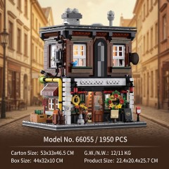 Antique Shop Building Set-Retro Store Street View Modular with LED Light-Creative Modular Architecture Sets-Creative Gift for Adults and Teen (1950PCS)-CJ06