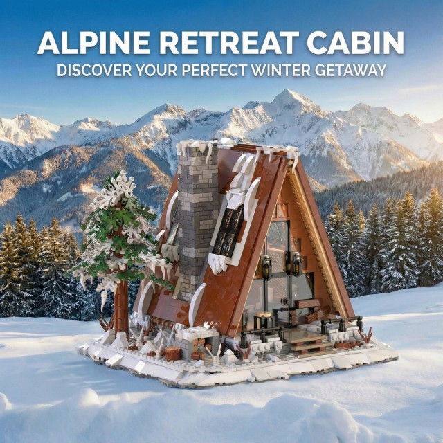 Creative Series Snowy A-Shape Cabin Adult Assembly Set-Detailed DIY Miniature House Model Kit-Ages 18+ Years - Gifts for Men & Women-SW02