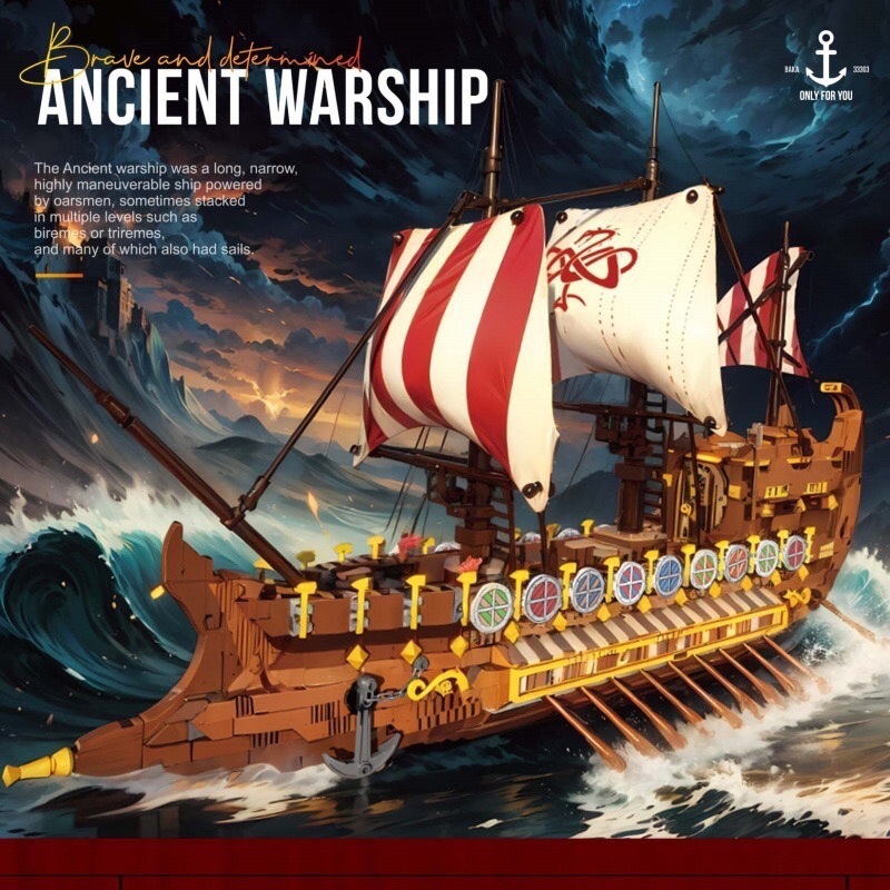 Viking Warship Pirates Ship Model Building Blocks Kits-Sailboat Model Construction Set to Build-Gift for Kids and Adult Collections Enthusiasts 2073pcs-HDC01