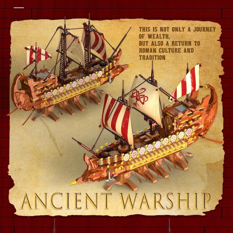 Viking Warship Pirates Ship Model Building Blocks Kits-Sailboat Model Construction Set to Build-Gift for Kids and Adult Collections Enthusiasts 2073pcs-HDC01