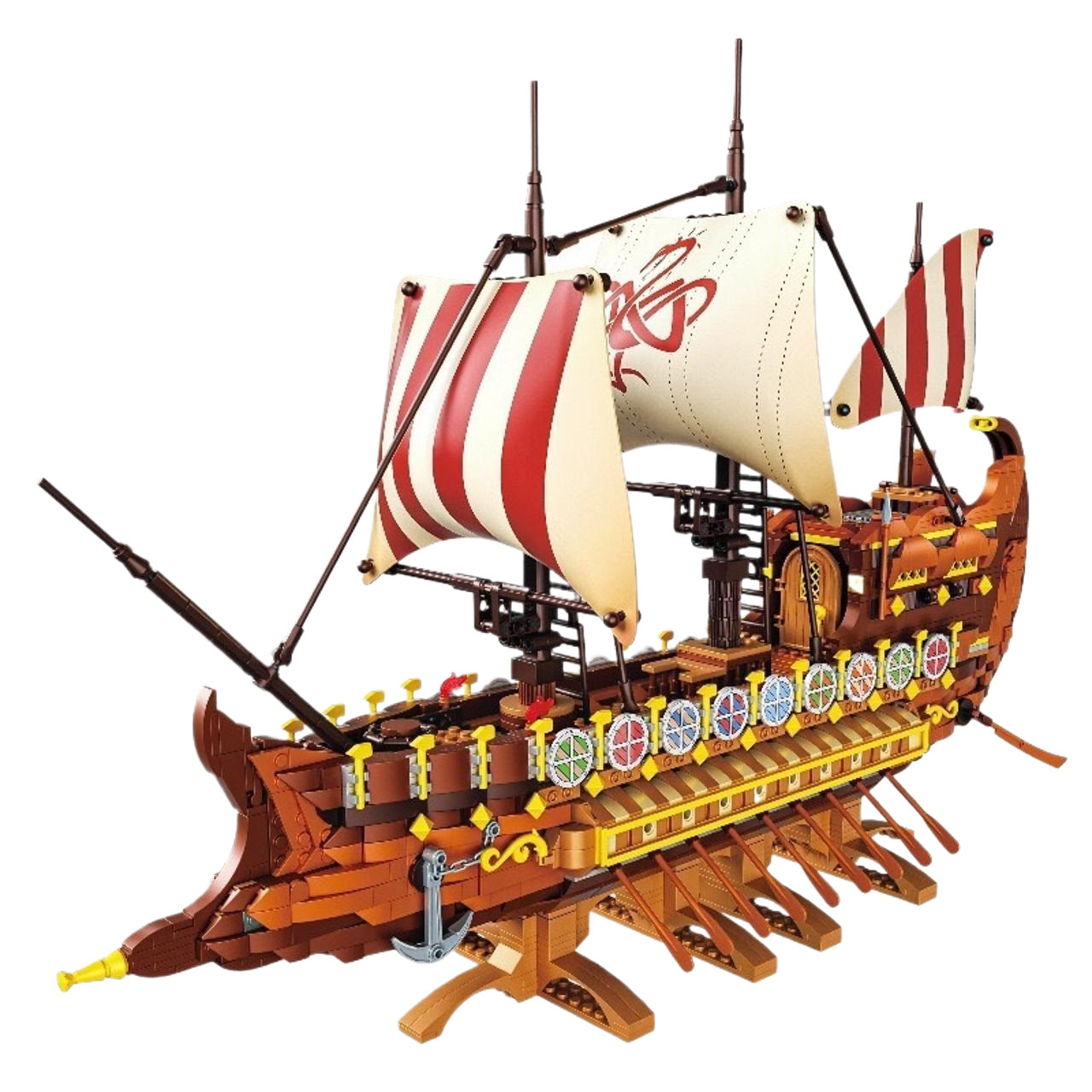 Viking Warship Pirates Ship Model Building Blocks Kits-Sailboat Model Construction Set to Build-Gift for Kids and Adult Collections Enthusiasts 2073pcs-HDC01
