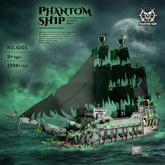 Pirate Ship Building Toys with Lights-Ghost Ship Flying Dutchman Model Ship Boat-Toy Building Sets for Adults-Easter Decor Christmas Birthday Valentines Gifts-HDC02