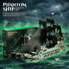 Pirate Ship Building Toys with Lights-Ghost Ship Flying Dutchman Model Ship Boat-Toy Building Sets for Adults-Easter Decor Christmas Birthday Valentines Gifts-HDC02