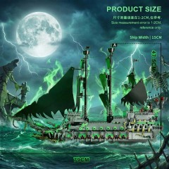 Pirate Ship Building Toys with Lights-Ghost Ship Flying Dutchman Model Ship Boat-Toy Building Sets for Adults-Easter Decor Christmas Birthday Valentines Gifts-HDC02