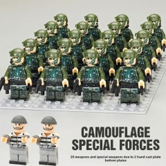 Military Weapons Pack Army Equipment Helmet Armor Various of Military Accessories Building Block Toy Compatible with Major Brands Soldier Figures -BR07