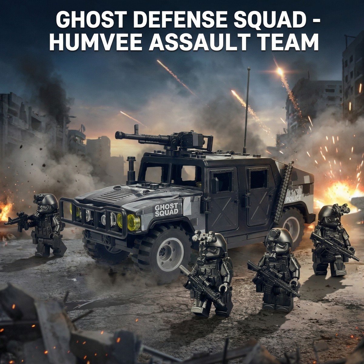 SWAT Military Police Building Block Kit, Soldiers Minifigures, Modern Weapons and Accessories Gift- BR08