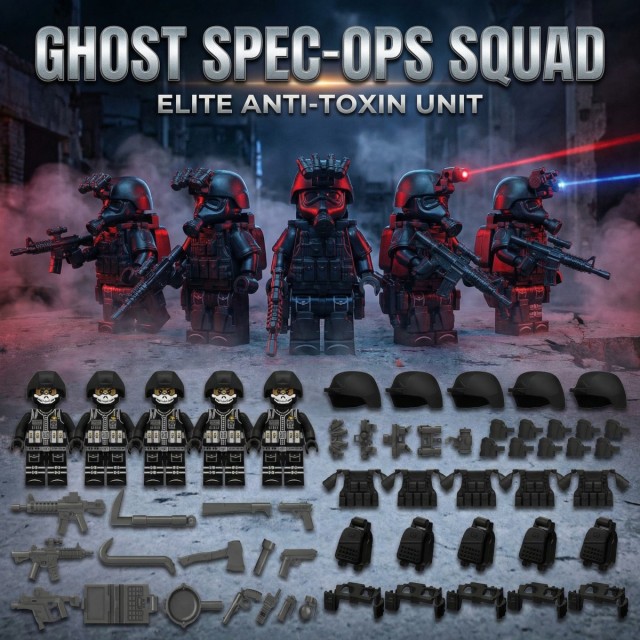  SWAT Military Police Building Block Kit, Soldiers Minifigures, Modern Weapons and Accessories Gift- BR08