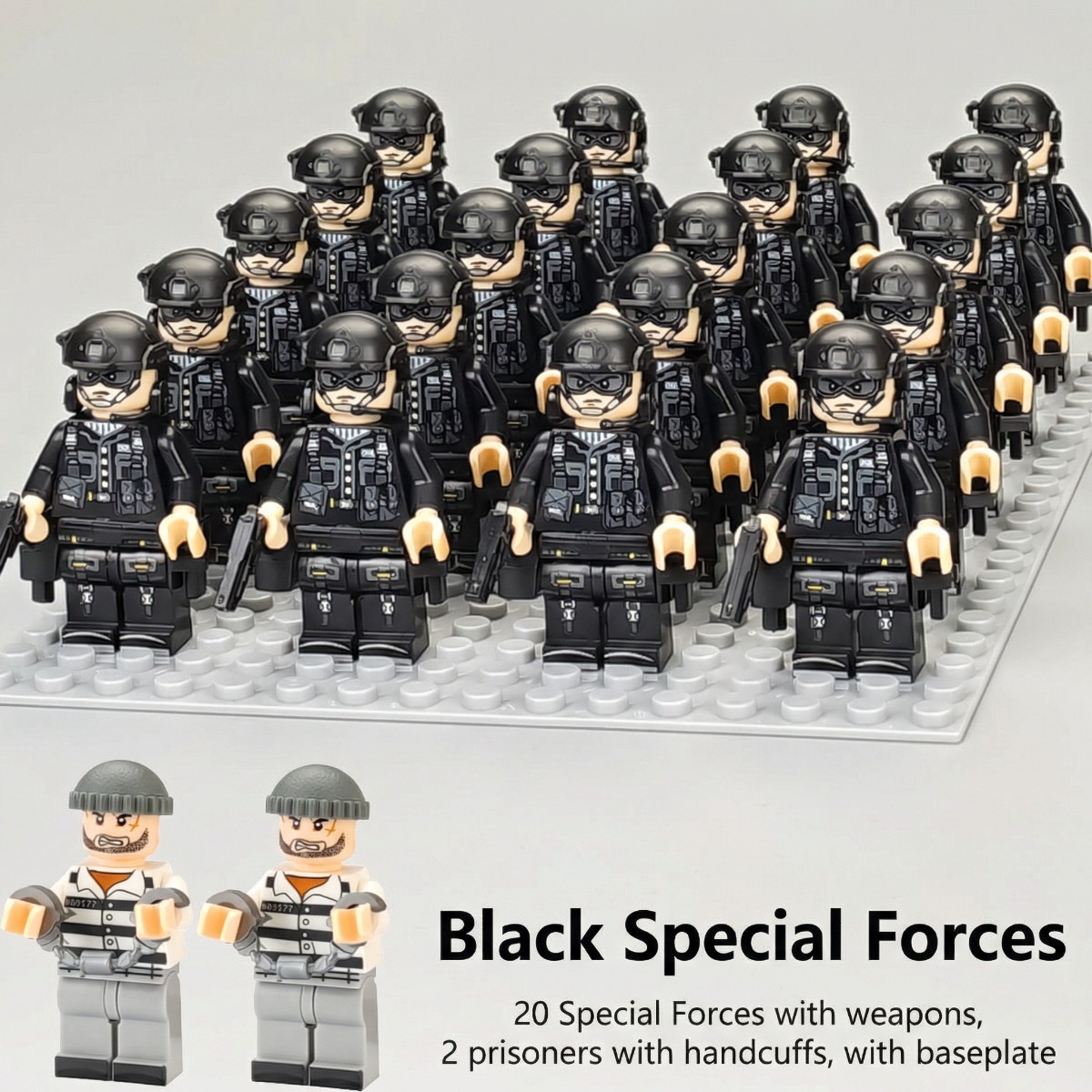 Military Weapons Pack Army Equipment Helmet Armor Various of Military Accessories Building Block Toy Compatible with Major Brands Soldier Figures -BR06