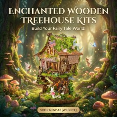 Bulk Wholesale DIY Wooden Dollhouse Kit - Miniature 3D Puzzle with LED Light & Furniture - Model MZPZ03