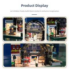 Architecture Building Set-Terminal Station Hotel Assembly Model Building Blocks Set Creative Ornament (Hotel + Station-2720PCS)-CJ04
