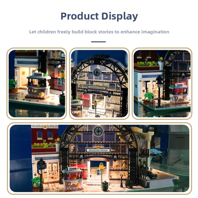 Architecture Building Set-Terminal Station Hotel Assembly Model Building Blocks Set Creative Ornament (Hotel + Station-2720PCS)-CJ04
