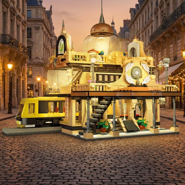 Railway Station Architecture Building Set-Steampunk Railway Station with LED Light Building-Bricks Set 1945 Pieces for Adults and Teens-CJ03