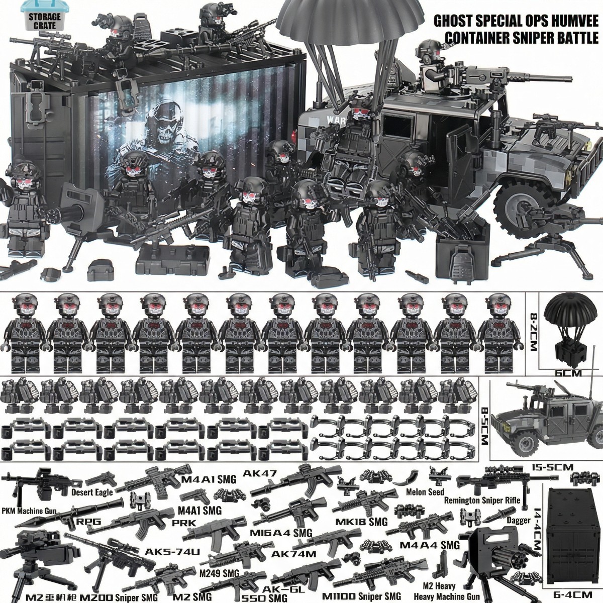 Military action figure accessory compatibility display