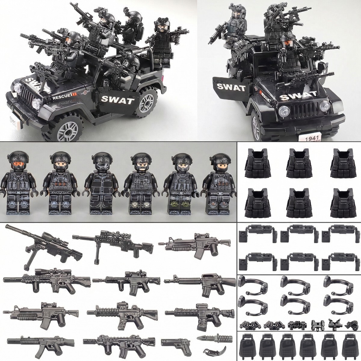 BR016 accessory set components and cargo container detail