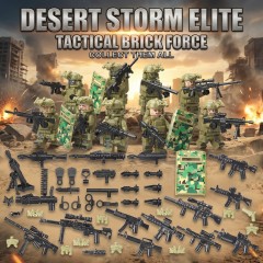 Military Weapons Pack Army Equipment Helmet Armor Various of Military Accessories Building Block Toy Compatible with Major Brands Soldier Figures -BR010