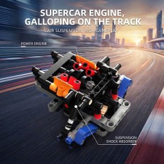 Sport Race Car Building Block Sets for Adults,Black Technical Racing Supercar Toys Kits Collectible 1:14 MOC Model Construction Birthday Gifts for Boys Men Teens Age 8+, 8-12 12-16,14+ -SC05