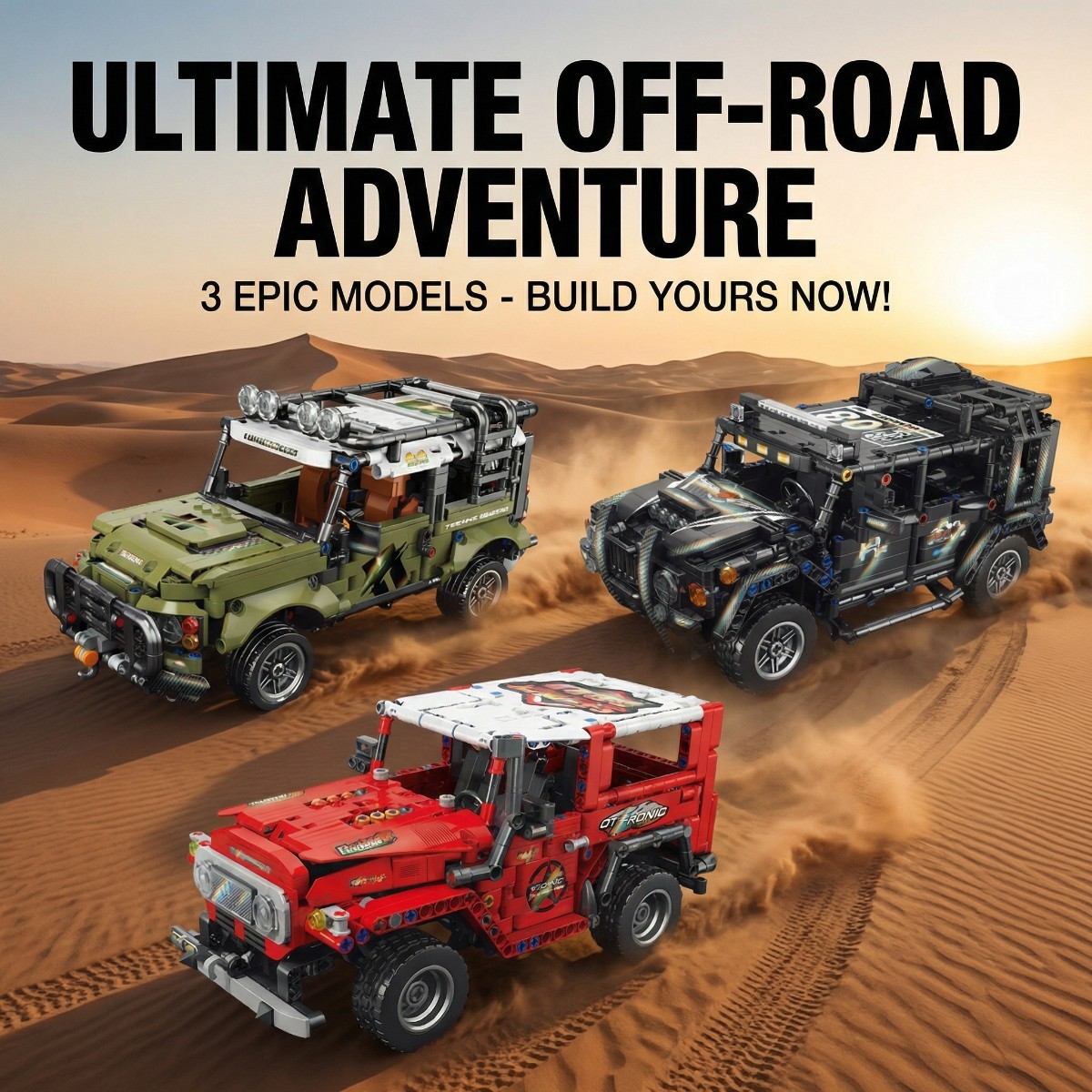 Technic Off-Road Car Building Set 768 Pieces Pull-Back Hard Off-Road Car Model for Teens and Adults 14+ Birthday Christmas Easter Displayable 1:14 Scale Creative Construction-SC03