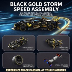 Sport Race Car Building Block Sets for Adults,Black Technical Racing Supercar Toys Kits Collectible 1:14 MOC Model Construction Birthday Gifts for Boys Men Teens Age 8+, 8-12 12-16,14+ -SC05