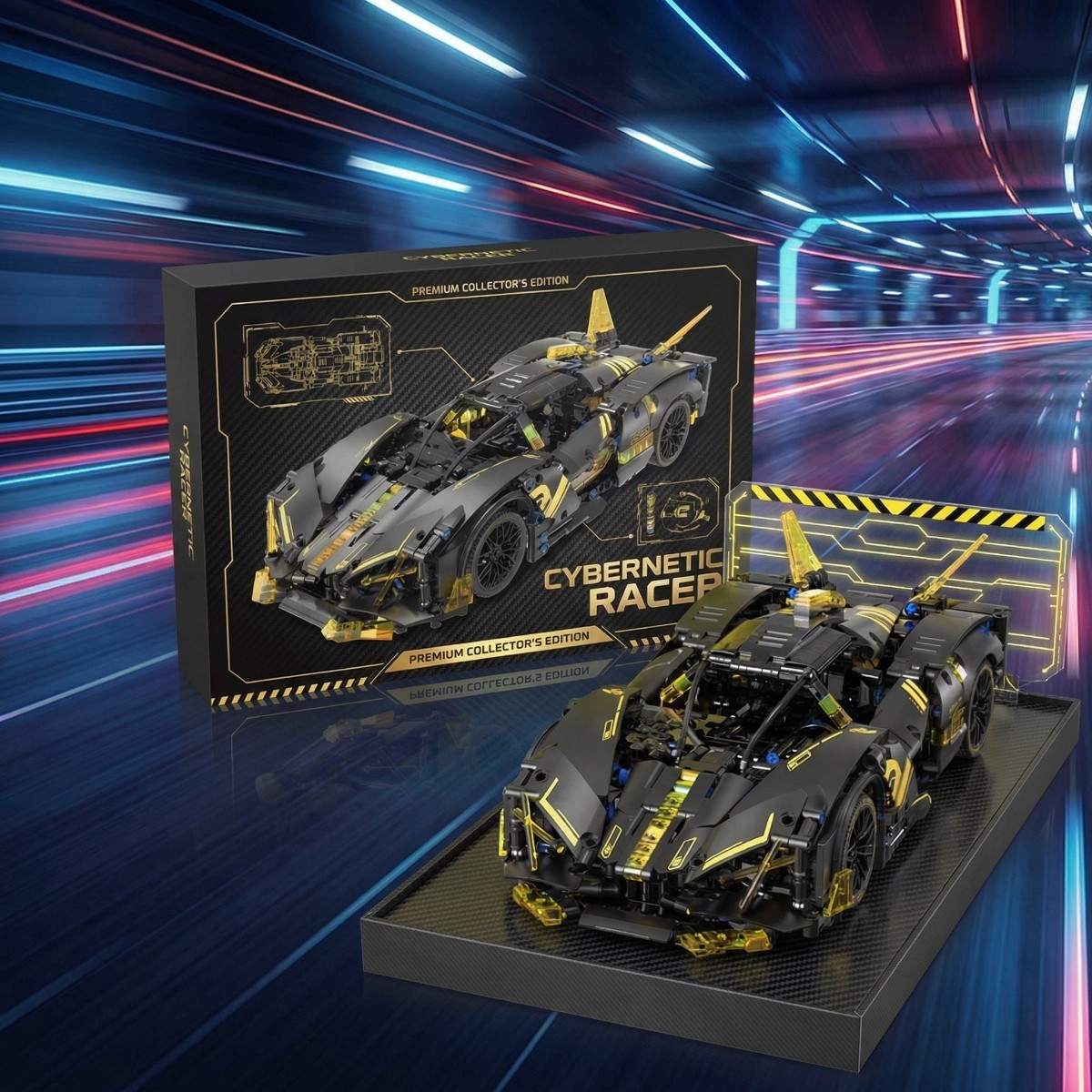 Sport Race Car Building Block Sets for Adults,Black Technical Racing Supercar Toys Kits Collectible 1:14 MOC Model Construction Birthday Gifts for Boys Men Teens Age 8+, 8-12 12-16,14+ -SC05