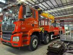 Shaanxi Auto Delong 4x8 XCMG 14-ton lorry crane with ladder