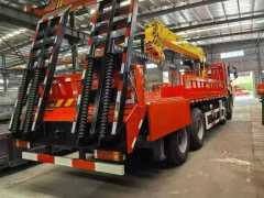 Shaanxi Auto Delong 4x8 XCMG 14-ton lorry crane with ladder