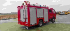 Dongfeng Dolica 2.5-ton water tanker fire truck