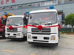 Dongfeng Tianjin single-axle truck-mounted 12-ton five-section boom crane