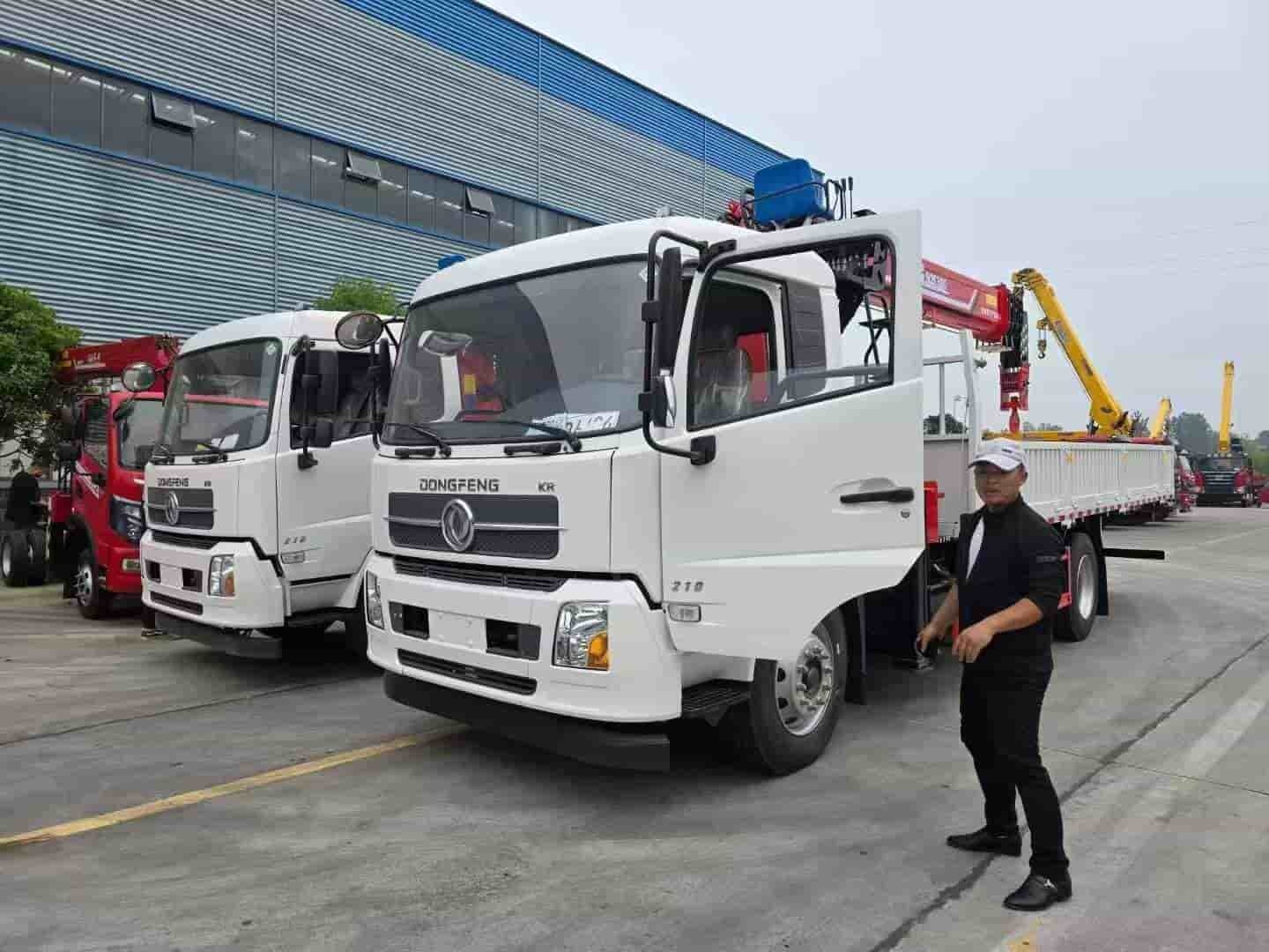 Dongfeng Tianjin single-axle truck-mounted 12-ton five-section boom crane