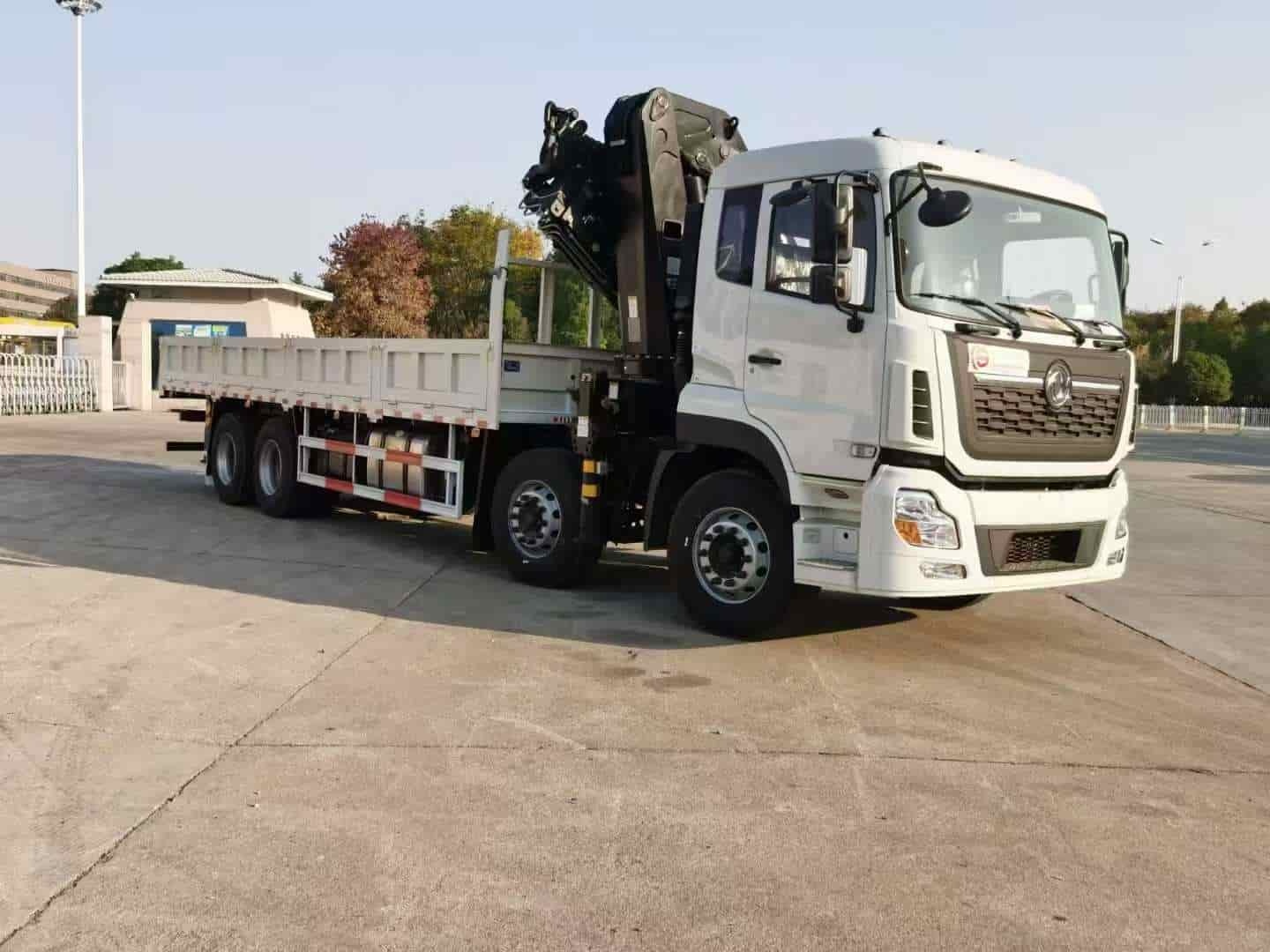 Dongfeng Tianlong 8×4 folding boom truck crane
