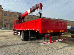 SHACMAN Automobile Xuande 8-ton 4-section arm crane transport vehicle