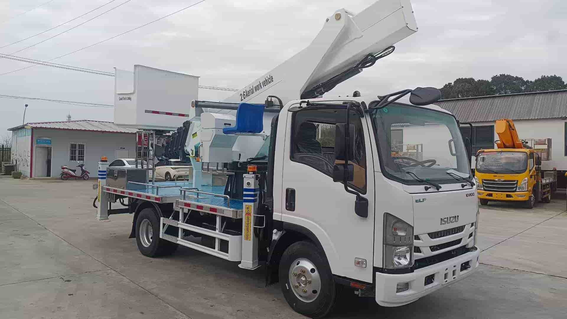 Isuzu 26 meter high-altitude work platform, equipped with insulation bucket, lifting blue with a maximum load capacity of 300Kg