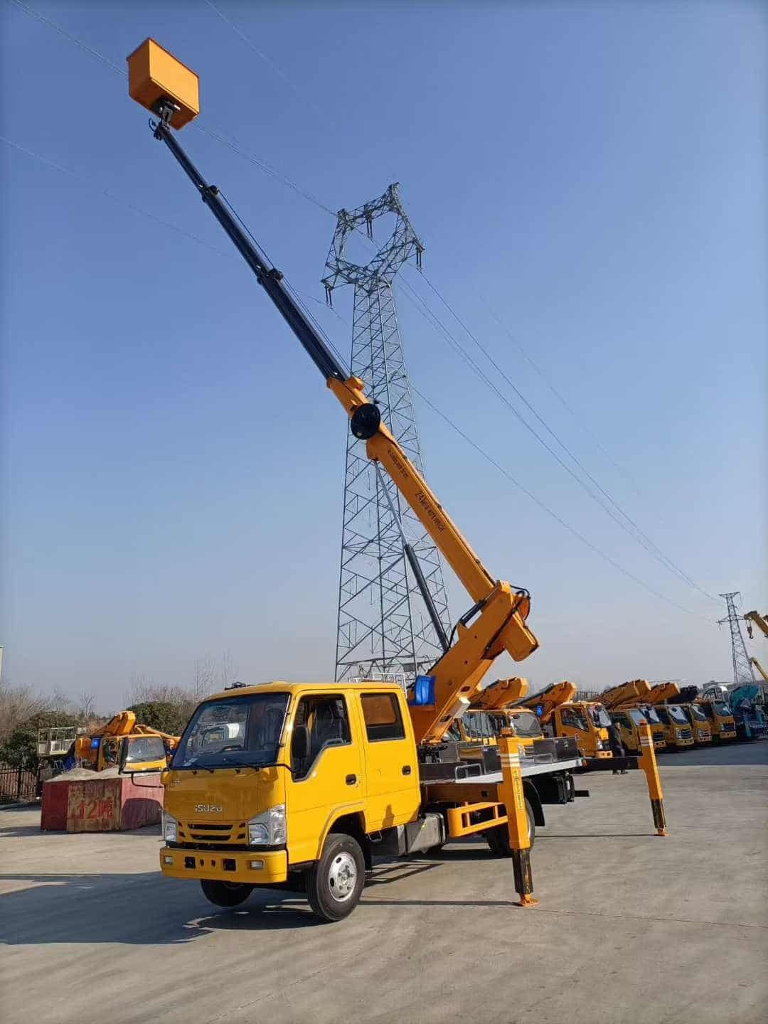 Isuzu 24 meter aerial work platform with insulated bucket