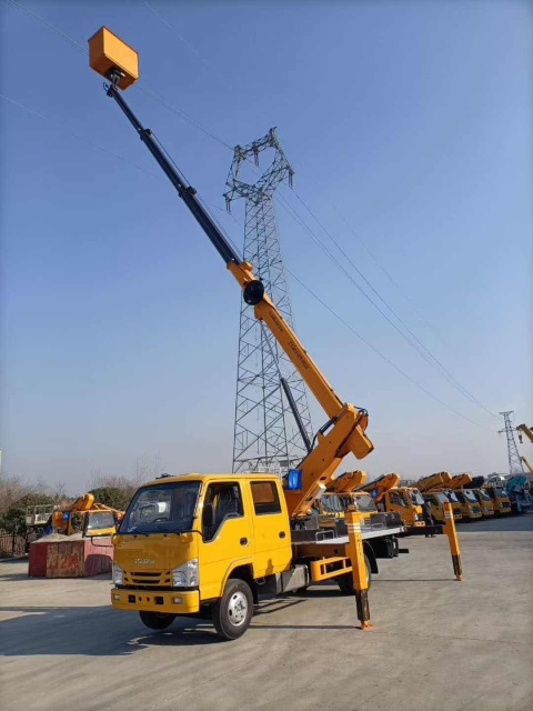 Isuzu 24 meter aerial work platform with insulated bucket