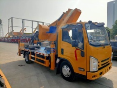 Isuzu 28 meter aerial work platform with 3-meter folding railing