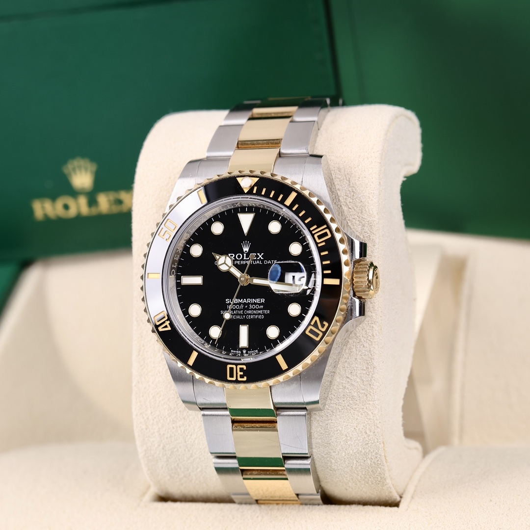 Orologio Rolex Submariner "Submariner bicolore nero e oro"Movimento meccanico automatico Orologi sportivi di lusso