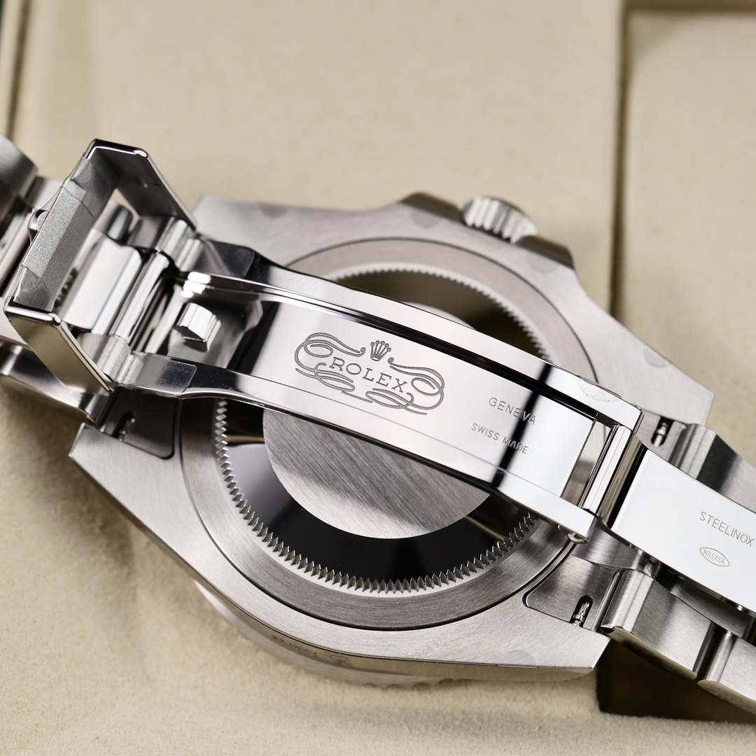 Orologio sportivo Rolex GMT-Master II Sprite Bezel Dual Time, lunetta in ceramica nera/grigia, orologio meccanico automatico svizzero.
