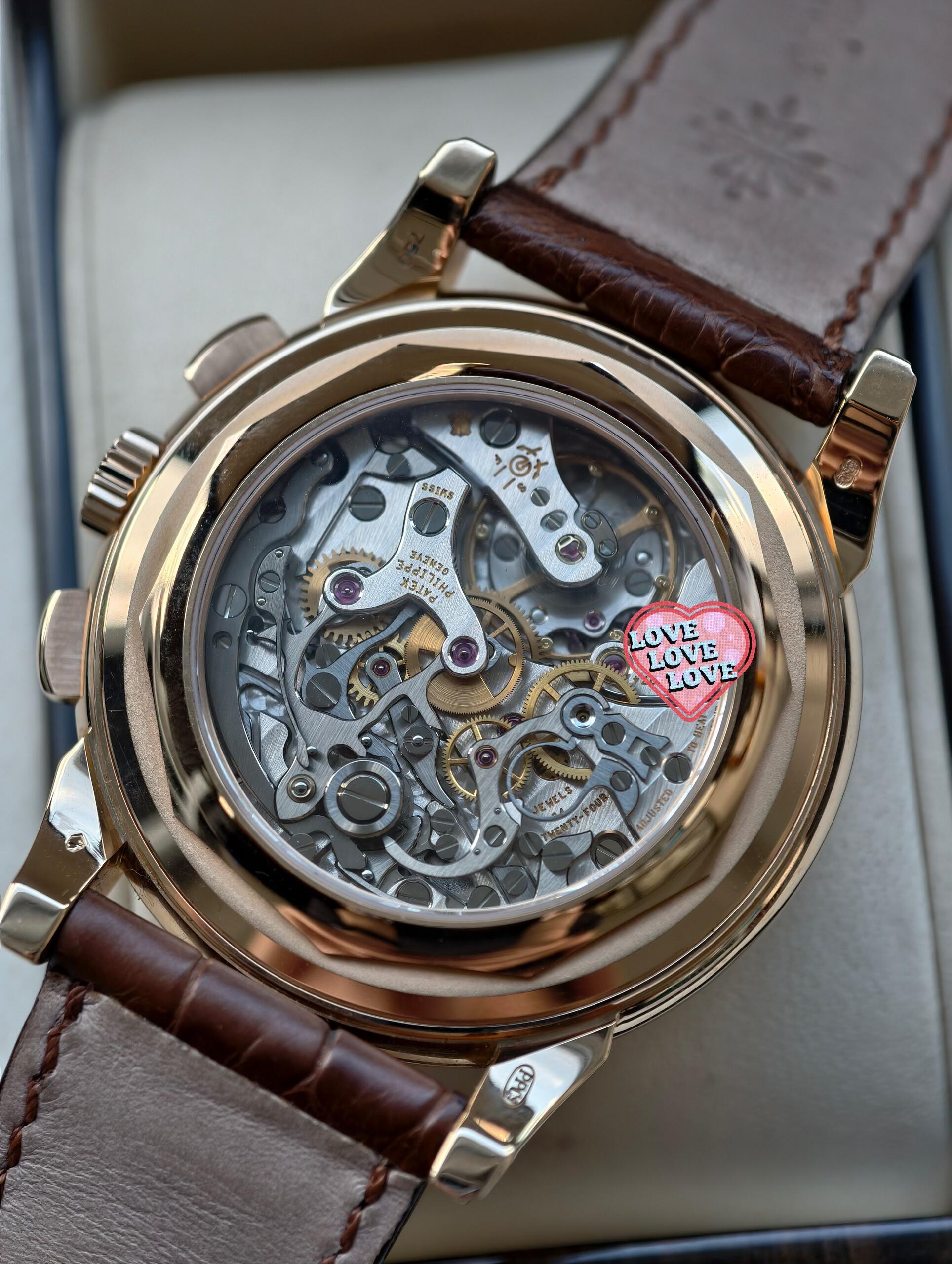 Orologio Patek Philippe Grand Complications, cronografo con calendario perpetuo in oro rosa, automatico meccanico da uomo.