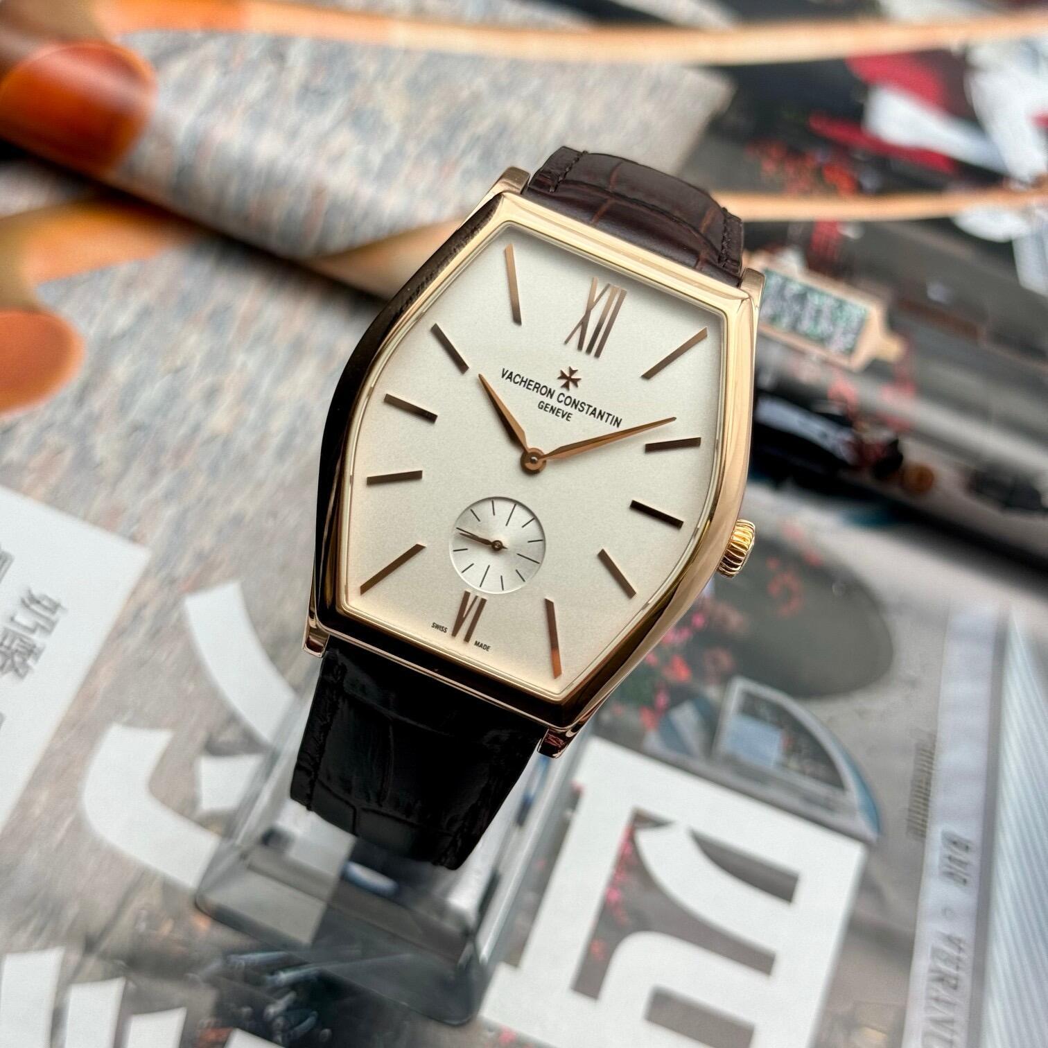 Orologio da uomo Vacheron Constantin Malta Collection in oro rosa, a carica manuale, meccanico a forma di tornardo, con sigillo di Ginevra