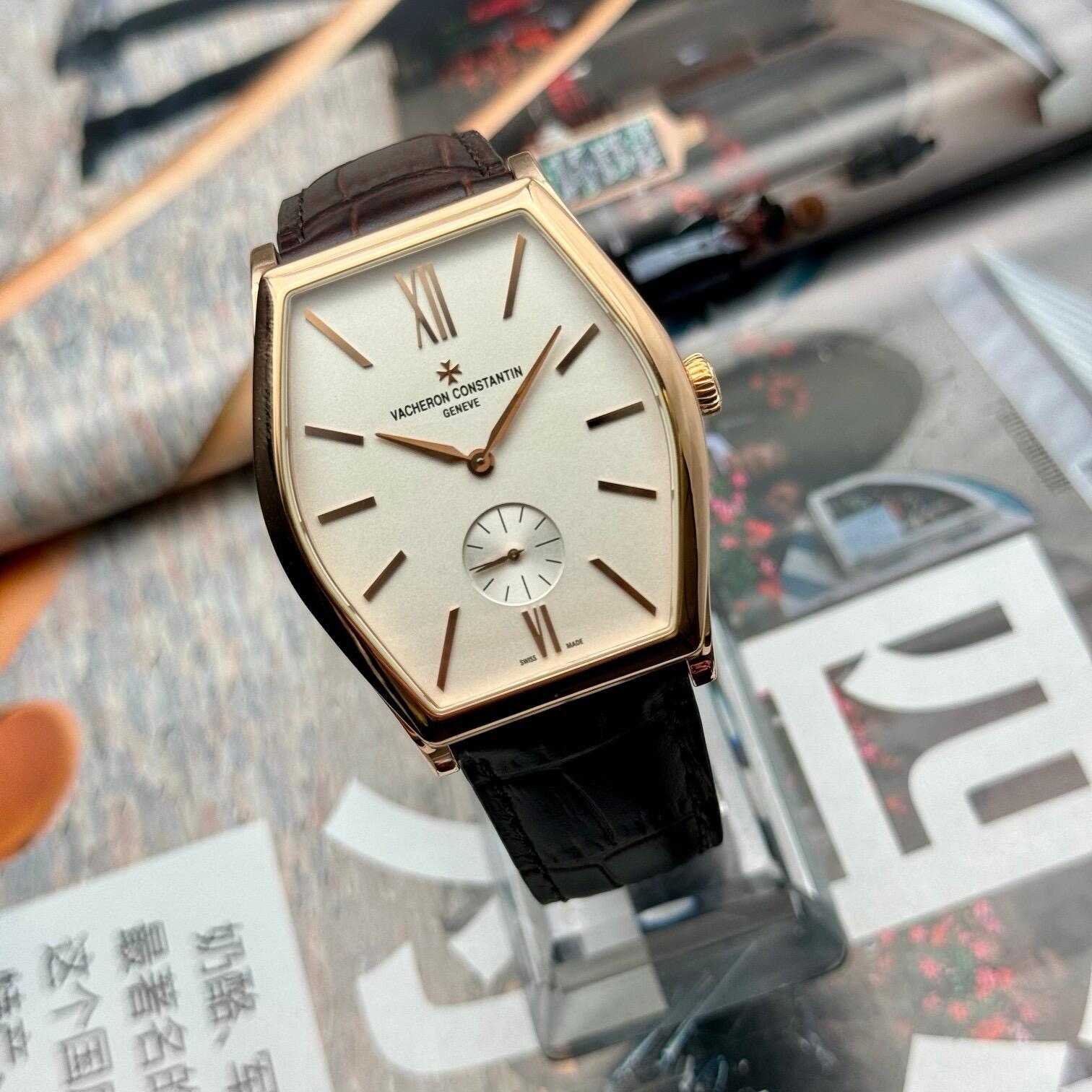 Orologio da uomo Vacheron Constantin Malta Collection in oro rosa, a carica manuale, meccanico a forma di tornardo, con sigillo di Ginevra