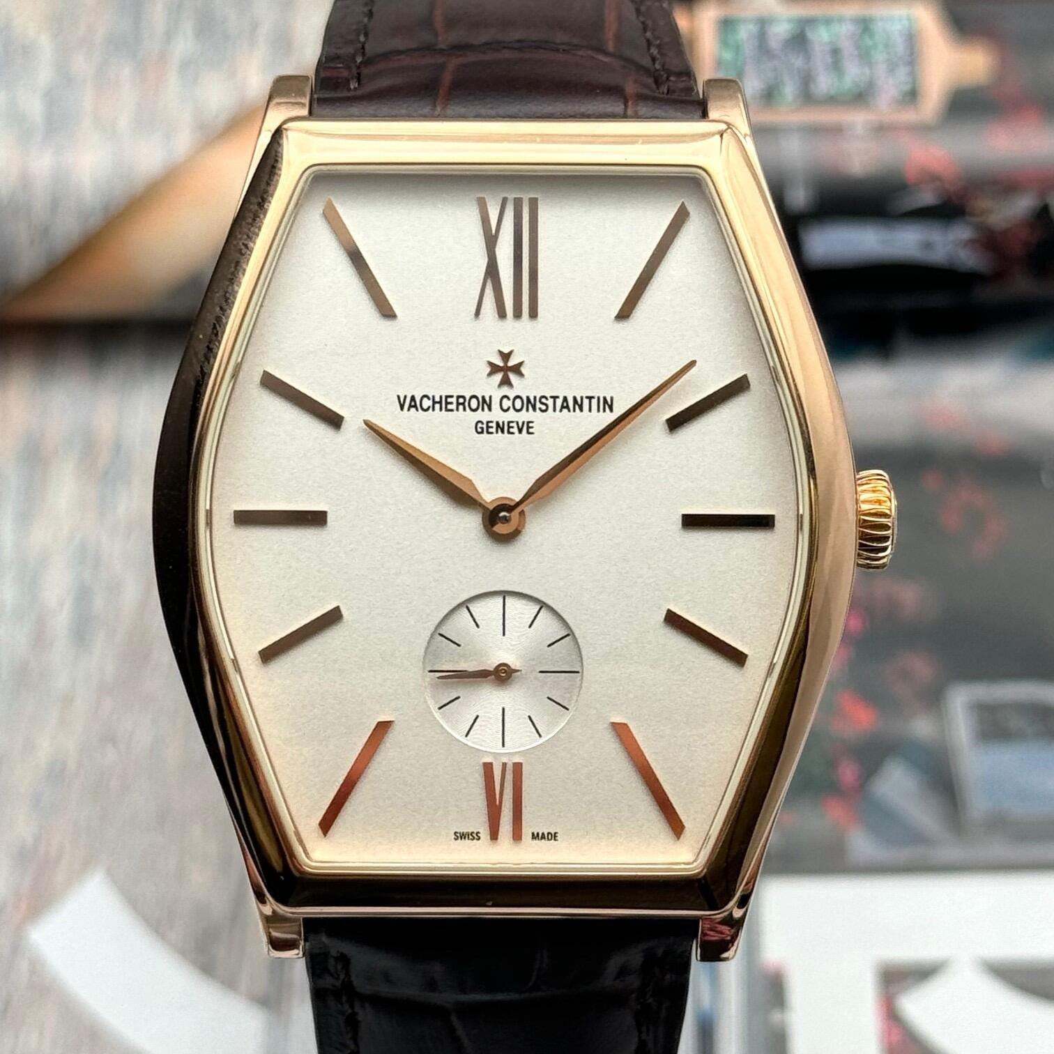 Orologio da uomo Vacheron Constantin Malta Collection in oro rosa, a carica manuale, meccanico a forma di tornardo, con sigillo di Ginevra
