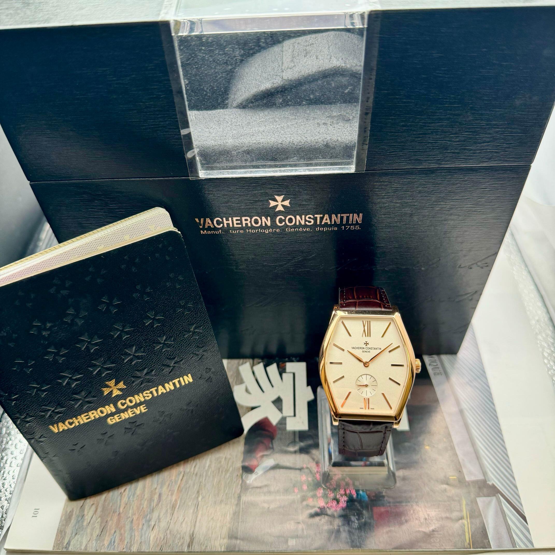 Orologio da uomo Vacheron Constantin Malta Collection in oro rosa, a carica manuale, meccanico a forma di tornardo, con sigillo di Ginevra