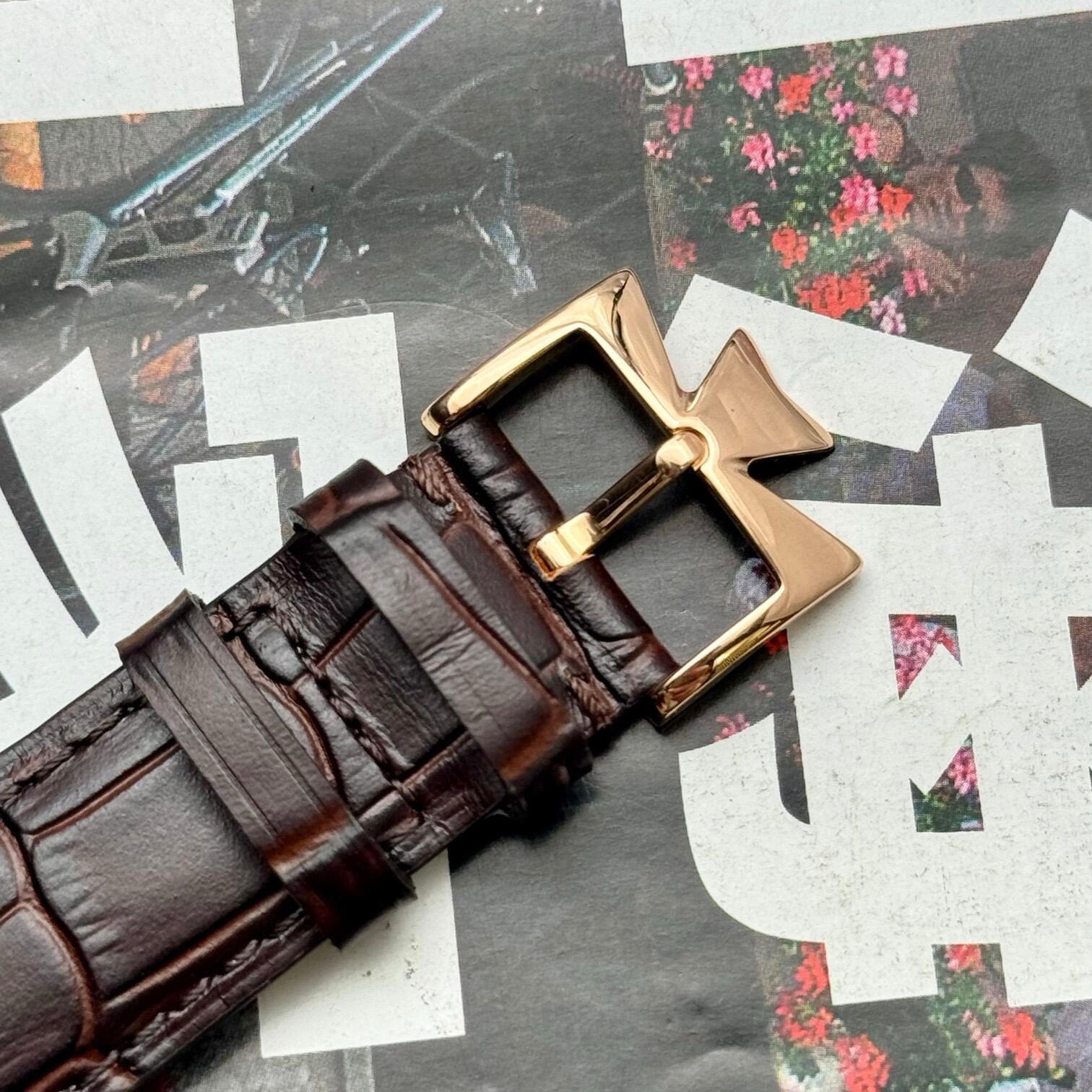 Orologio da uomo Vacheron Constantin Malta Collection in oro rosa, a carica manuale, meccanico a forma di tornardo, con sigillo di Ginevra