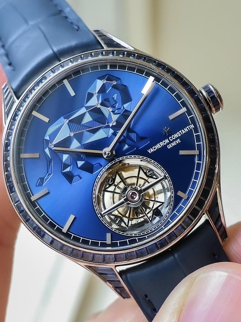 Orologio da uomo automatico Vacheron Constantin Patrimony Leo Tourbillon Sapphire, con sigillo di Ginevra.